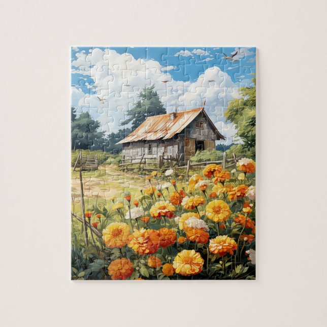 Fall Flowers Marigold Puzzle 110 Pcs. 8"x10" (Vertical)