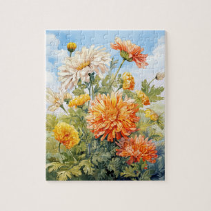 Fall Flowers Marigold Puzzle 110 Pcs. 8"x10"