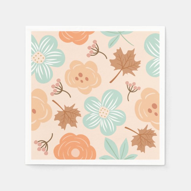 Fall Flowers Napkin (Front)