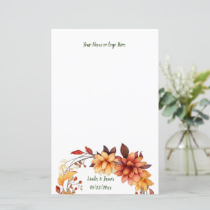 Fall Flowers Personalised Stationery