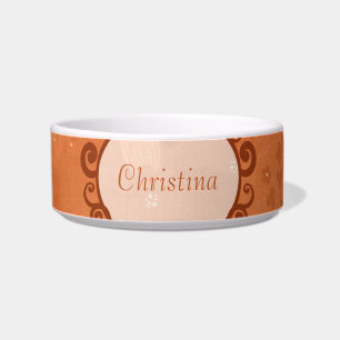 Fall Flowers Pet Food Bowl