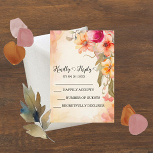 Fall Flowers RSVP Cards