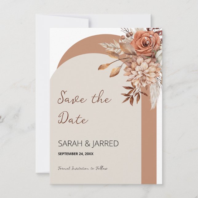 Fall Flowers Save The Date (Front)