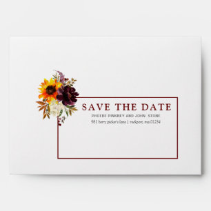 Fall Flowers Save the Date Envelope