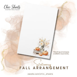 Fall Flowers Shabby Chic Design Stationery