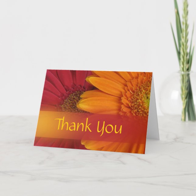 Fall flowers Thank you Card (Front)