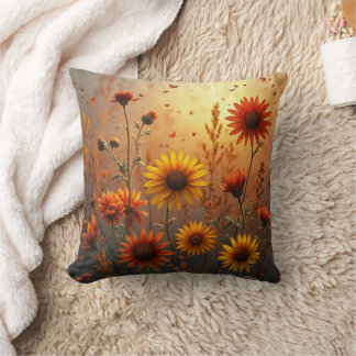  Fall Flowers Throw Pillow