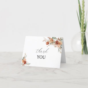 Fall Flowers Watercolor Baby Shower Thank You Card