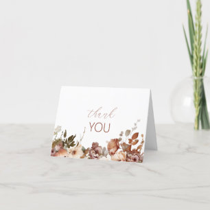 Fall  Flowers Watercolor Baby Shower Thank You Card