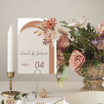 Fall Flowers Wedding Table Number<br><div class="desc">Beautiful terracotta-coloured autumn flowers</div>