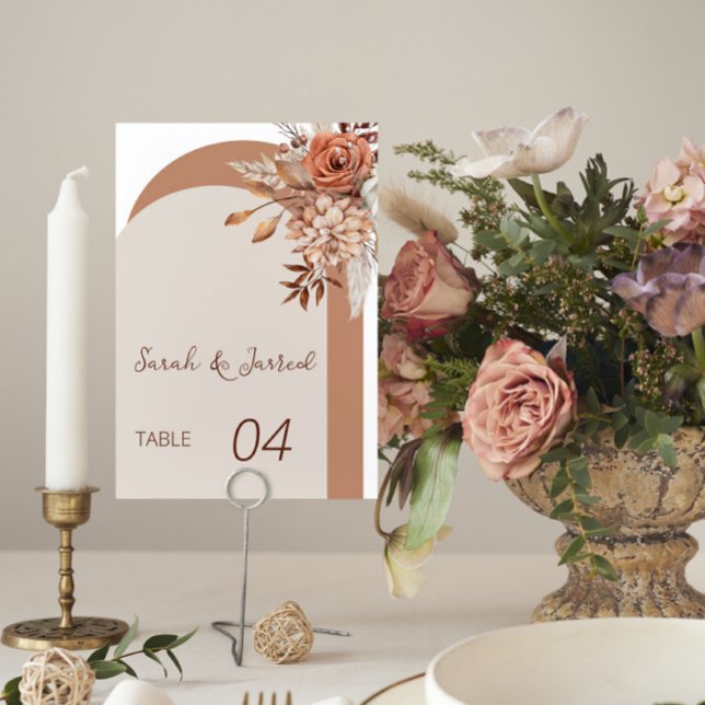 Fall Flowers Wedding Table Number (Creator Uploaded)