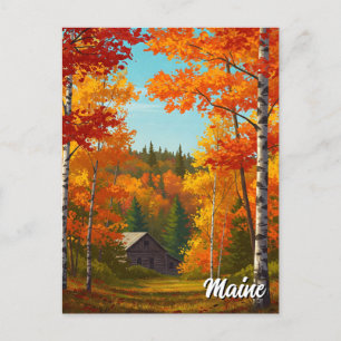 Fall Foilage Maine Travel Postcard