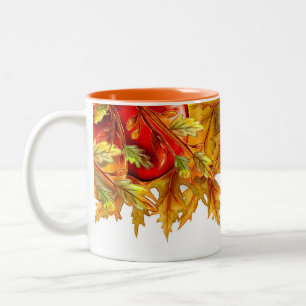 Fall Foliage Acorns Multi Colour Leaves Coffee Mug