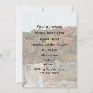 Fall Foliage Along Rock Cliff Nature Invitation