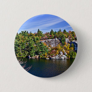 Fall Foliage around Lake Minnewaska 6 Cm Round Badge