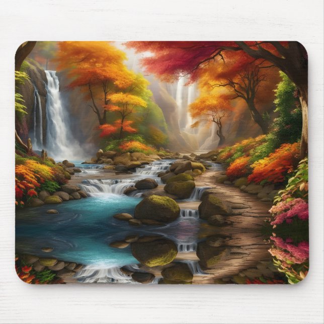 Fall foliage at the waterfall mouse mat (Front)