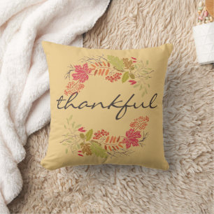 Fall Foliage Autumn Florals Thankful Cushion