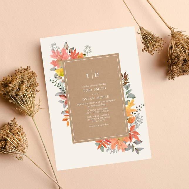 Fall Foliage Autumn Leaves Fall Wedding Invitation (Creator Uploaded)
