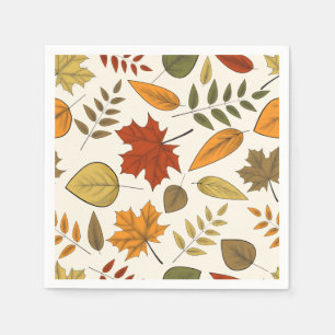 Fall Foliage Autumn Leaves Thanksgiving Party Napkin