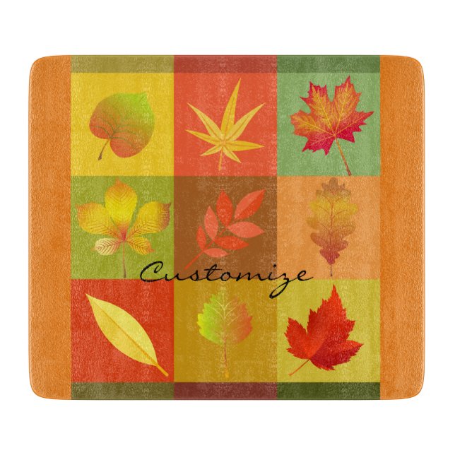 Fall Foliage Autumn Leaves Thunder_Cove Cutting Board (Front)
