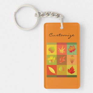 Fall Foliage Autumn Leaves Thunder_Cove Key Ring