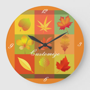 Fall Foliage Autumn Leaves Thunder_Cove Large Clock