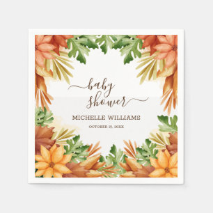 Fall Foliage Baby Shower Cocktail Napkin