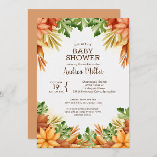 Fall Foliage Baby Shower Invitations