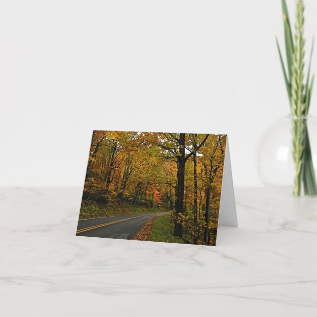 Fall Foliage Country Road Note Card (Front)