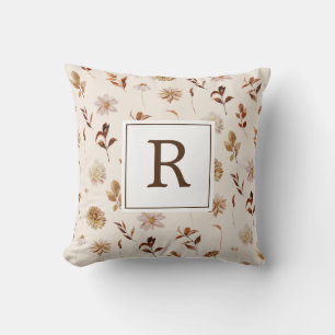 Fall Foliage Decoration Monogram  Cushion
