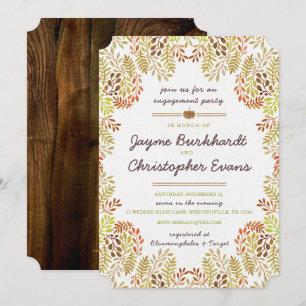 Fall foliage Engagement Invitation
