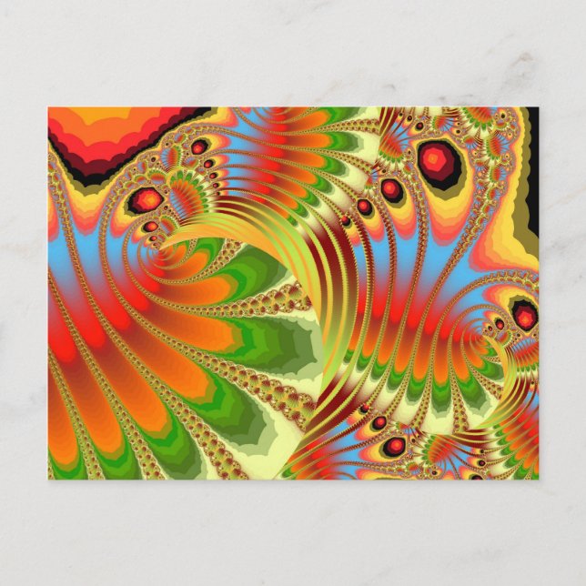 FALL FOLIAGE FRACTAL POSTCARD (Front)