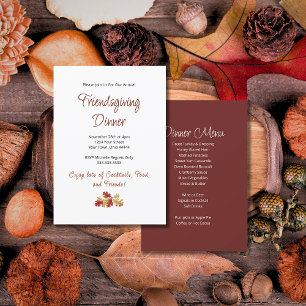 Fall Foliage Friendsgiving Dinner Thanksgiving  Invitation