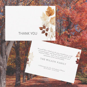 Fall Foliage Funeral Bereavement Thank You