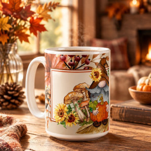 Fall Foliage Gnome  Coffee Mug