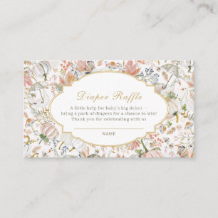 Fall Foliage Goose Pumpkin Diaper Raffle Enclosure Card