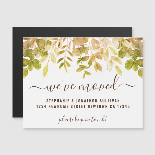 Fall Foliage Moving Magnetic Announcement Card (Front/Back)