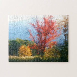 Fall Foliage Nature Photo Painting  Jigsaw Puzzle