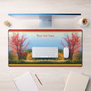 Fall Foliage Nature Photo Painting Personalised Desk Mat