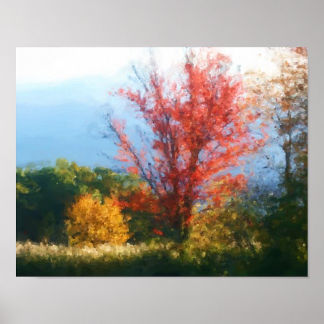 Fall Foliage Nature Photo Painting Poster (Front)
