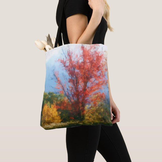 Fall Foliage Nature Photo Painting  Tote Bag (Close Up)