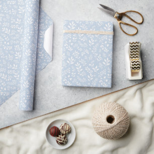 Fall Foliage Neutral - Dusty Blue Wrapping Paper