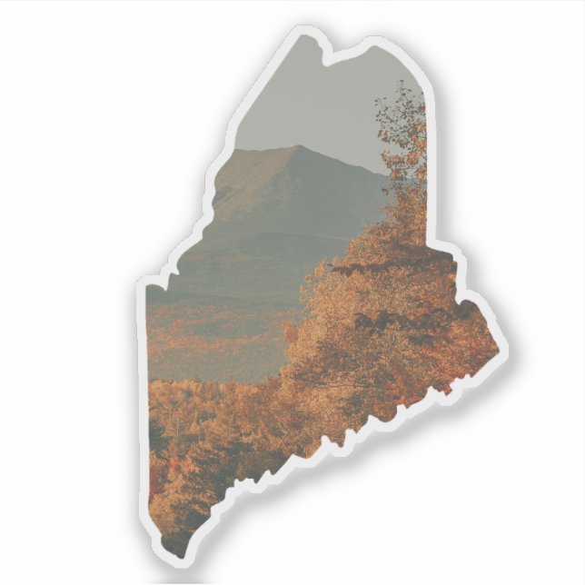 Fall Foliage on Katahdin in Maine Sticker (Front)