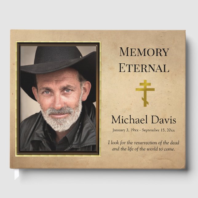 Fall Foliage Orthodox Christian Funeral  Guest Book (Front)