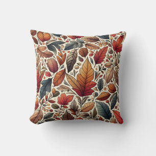 Fall Foliage Pattern Throw Pillow
