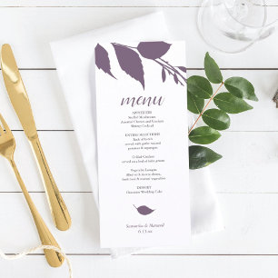 Fall Foliage Plum Purple Menu Card