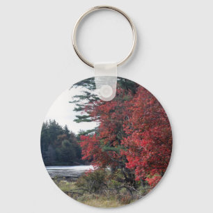 Fall Foliage Pond Nature Photography  Key Ring