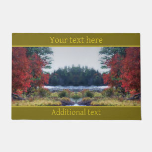 Fall Foliage Pond Painting Nature Art Personalised Doormat