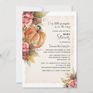 Fall Foliage Pumpkin Baby Shower Invitation