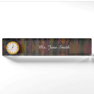 Fall Foliage Reflected On Water Desk Nameplate